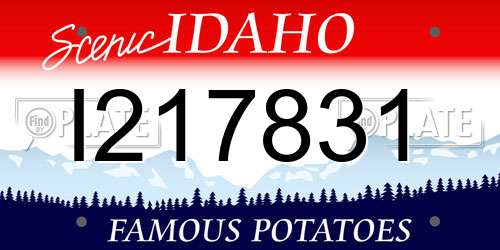 I217831 Idaho License Plate