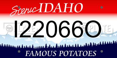 I22066O Idaho License Plate