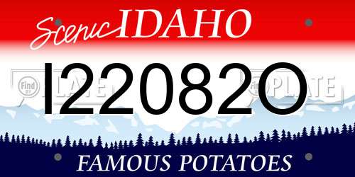I22082O Idaho License Plate