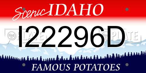I22296D Idaho License Plate