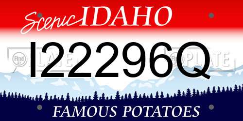 I22296Q Idaho License Plate