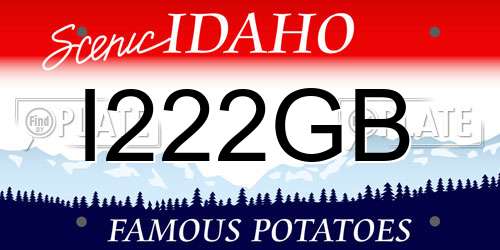I222GB Idaho License Plate