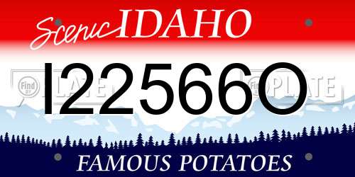 I22566O Idaho License Plate