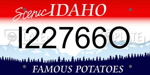I22766O Idaho License Plate