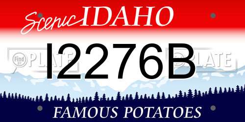 I2276B Idaho License Plate
