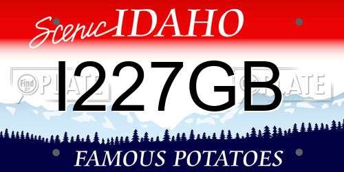 I227GB Idaho License Plate