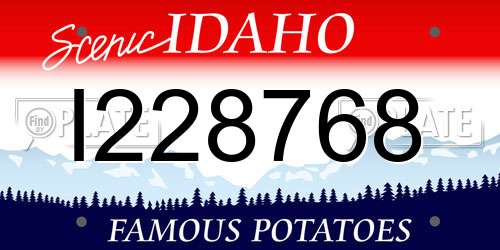 I228768 Idaho License Plate