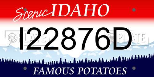 I22876D Idaho License Plate