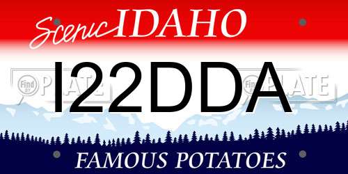 I22DDA Idaho License Plate