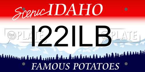 I22ILB Idaho License Plate