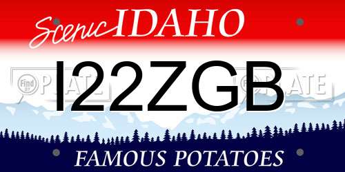 I22ZGB Idaho License Plate