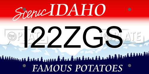 I22ZGS Idaho License Plate