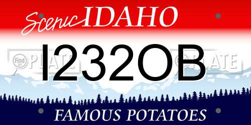 I232OB Idaho License Plate
