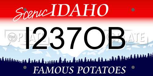 I237OB Idaho License Plate