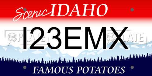 I23EMX Idaho License Plate