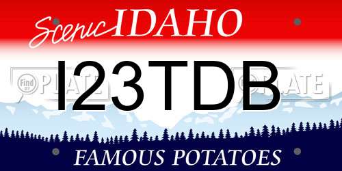 I23TDB Idaho License Plate