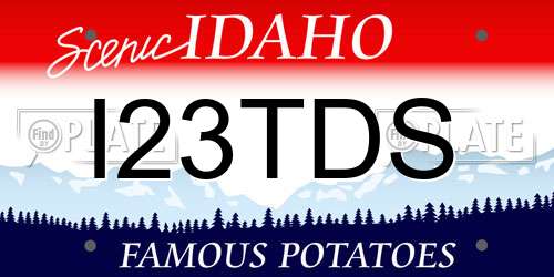 I23TDS Idaho License Plate