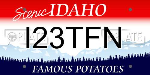 I23TFN Idaho License Plate
