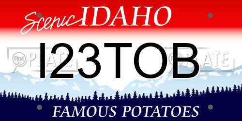 I23TOB Idaho License Plate