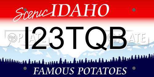 I23TQB Idaho License Plate