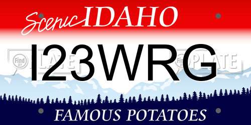 I23WRG Idaho License Plate