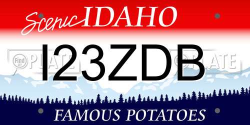 I23ZDB Idaho License Plate