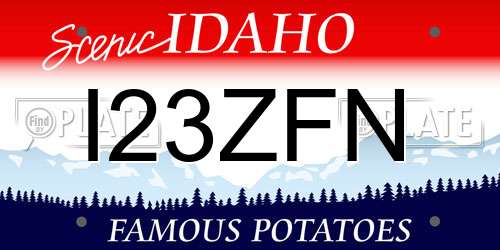 I23ZFN Idaho License Plate