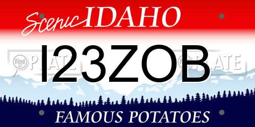 I23ZOB Idaho License Plate