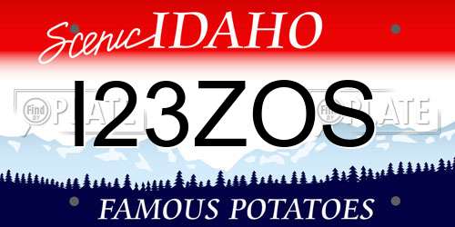 I23ZOS Idaho License Plate