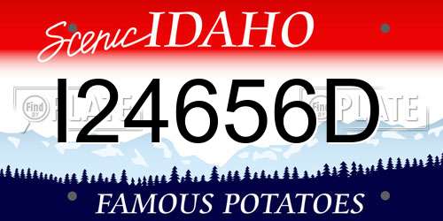 I24656D Idaho License Plate