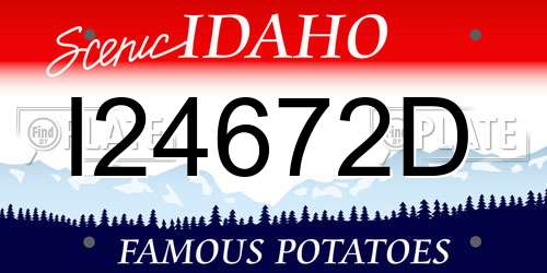 I24672D Idaho License Plate