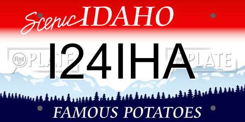 I24IHA Idaho License Plate