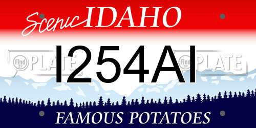 I254AI Idaho License Plate