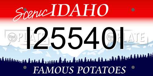 I25540I Idaho License Plate