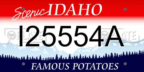I25554A Idaho License Plate