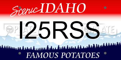 I25RSS Idaho License Plate