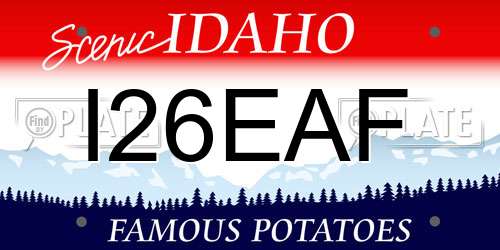 I26EAF Idaho License Plate