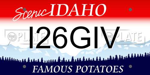 I26GIV Idaho License Plate