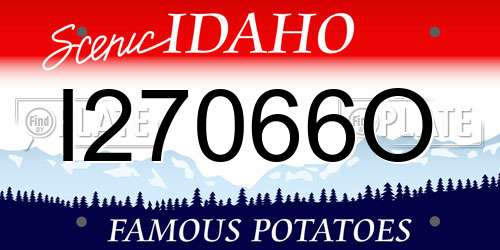 I27066O Idaho License Plate