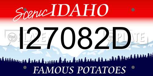 I27082D Idaho License Plate