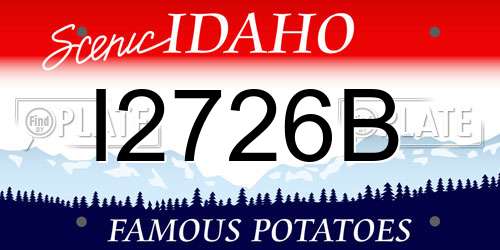 I2726B Idaho License Plate