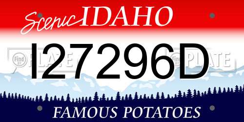 I27296D Idaho License Plate