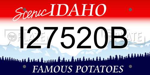 I27520B Idaho License Plate