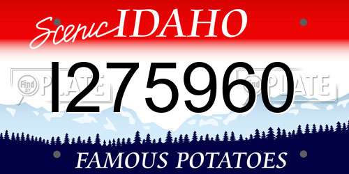 I275960 Idaho License Plate