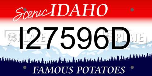 I27596D Idaho License Plate