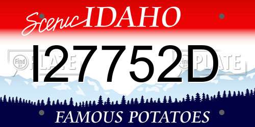 I27752D Idaho License Plate