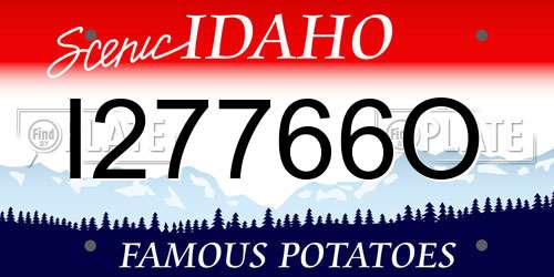 I27766O Idaho License Plate