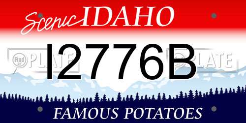 I2776B Idaho License Plate