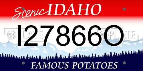 I27866O Idaho License Plate