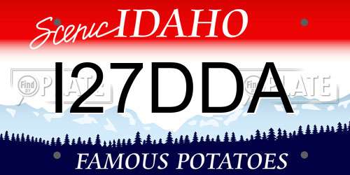 I27DDA Idaho License Plate